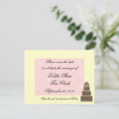 Roze en Chocolade Save the Date (Staand voorkant)