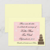 Roze en Chocolade Save the Date (Voorkant / Achterkant)