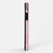 Roze en chocoladebruin bloempatroon Case-Mate iPhone case (Achterkant/rechts)