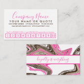 roze en chocoladestrokken trouwe punker klantenkaartje (Voorkant / Achterkant)