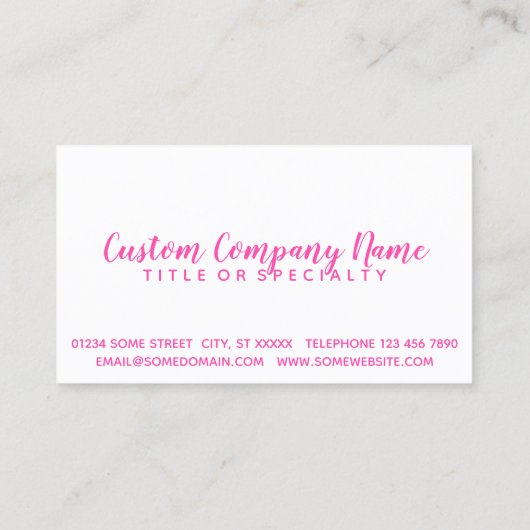 roze en chocoladestrokken visitekaartje (Achterkant)