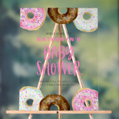 Roze en Chocolate Donuts Baby shower Welkom Acryl Bord (Neutraal)