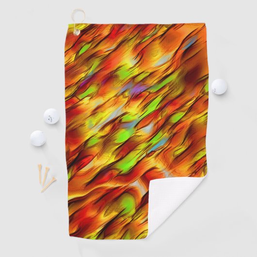 Roze en chroomgele vlek, hete kleuren golfhanddoek (Insitu)