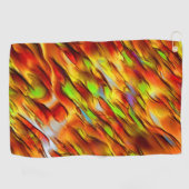 Roze en chroomgele vlek, hete kleuren golfhanddoek (Horizontaal)