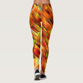 Roze en chroomgele vlekken, hete kleuren leggings (Achterkant)