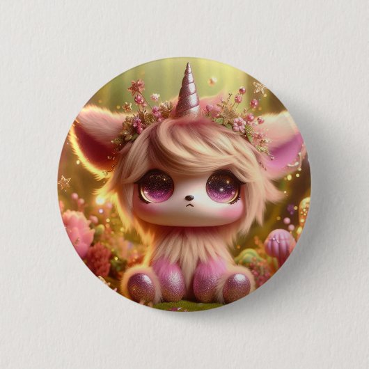 Roze en cool ronde button 5,7 cm (Voorkant)