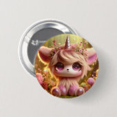 Roze en cool ronde button 5,7 cm (Voorkant /achterkant)