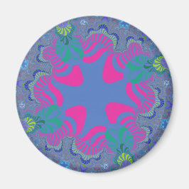 Roze en Cornflower Blue Cross Magneet