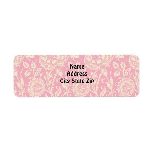 Roze en Cream Carnan  afdrukken Etiket (Voorkant)