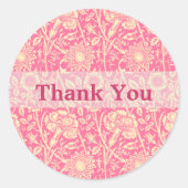 Roze en Cream Carnan  afdrukken Ronde Sticker (Voorkant)