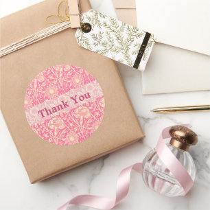 Roze en Cream Carnan afdrukken Ronde Sticker