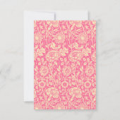 Roze en Cream Carnan  afdrukken RSVP Kaartje (Achterkant)