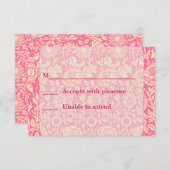 Roze en Cream Carnan  afdrukken RSVP Kaartje (Voorkant / Achterkant)