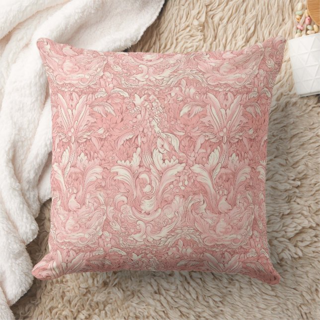 Roze en Cream Feminine Parisian Pillow Kussen (Deken)