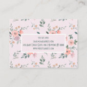 Roze en Cream Floral Visitekaartje (Achterkant)
