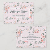Roze en Cream Floral Visitekaartje (Voorkant / Achterkant)