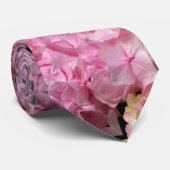 Roze en Cream Hydrangeas Stropdas (Opgerold)