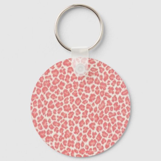 Roze en Cream Leopard-afdrukcadeaus Sleutelhanger (Voorkant)