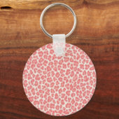 Roze en Cream Leopard-afdrukcadeaus Sleutelhanger (Voorkant)