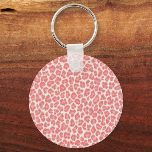 Roze en Cream Leopard-afdrukcadeaus Sleutelhanger (Voorkant)