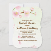 Roze en Cream Magnolia Blossom Bridal Show nodigt Kaart (Voorkant)