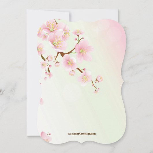 Roze en Cream Magnolia Blossom Bridal Show nodigt  Kaart (Achterkant)