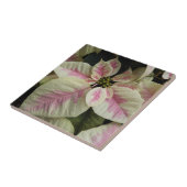 Roze en Cream Marble Poinsettia Floral Tegeltje (Zijkant)
