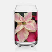 Roze en Cream Marble Poinsettia Holiday Blikvorm Glas (Voorkant)