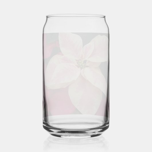Roze en Cream Marble Poinsettia Holiday Blikvorm Glas (Achterkant)