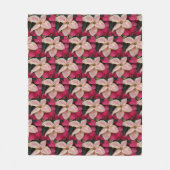 Roze en Cream Marble Poinsettia Holiday Fleece Deken (Voorkant)