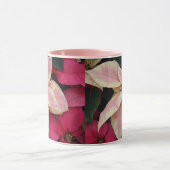 Roze en Cream Marble Poinsettia Holiday Mok (Midden)