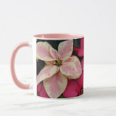 Roze en Cream Marble Poinsettia Holiday Mok (Links)