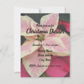 Roze en Cream Marble Poinsettia Kerstmis Kaart (Voorkant)