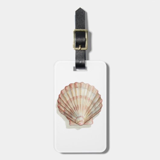 Roze en Cream Seashell Bagagelabel (Voorkant verticaal)