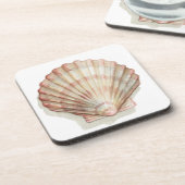 Roze en Cream Seashell Bier Onderzetter (Linkerzijde)