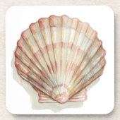 Roze en Cream Seashell Bier Onderzetter (Voorkant)