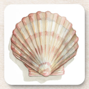 Roze en Cream Seashell Bier Onderzetter