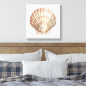 Roze en Cream Seashell Canvas Afdruk (Insitu (Slaapkamer))