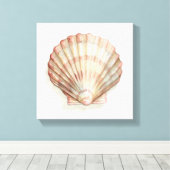 Roze en Cream Seashell Canvas Afdruk (Insitu (Houten vloer))