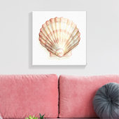 Roze en Cream Seashell Canvas Afdruk (Insitu (Woonkamer))