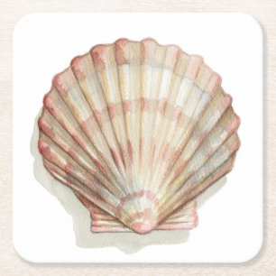 Roze en Cream Seashell Kartonnen Onderzetters