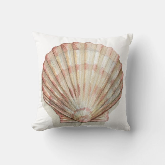 Roze en Cream Seashell Kussen (Voorkant)
