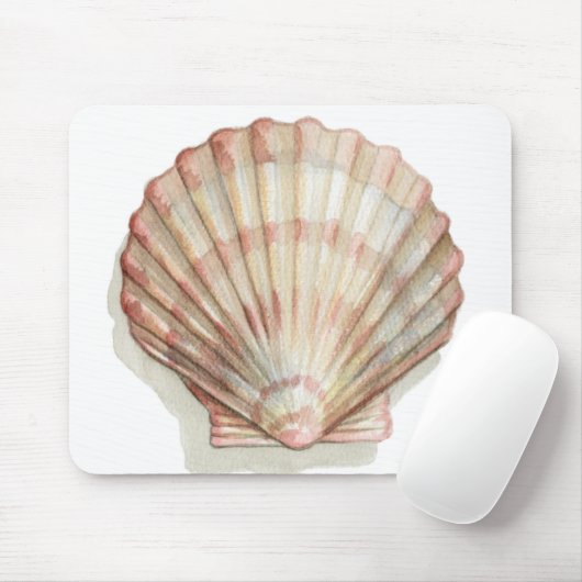 Roze en Cream Seashell Muismat (Met muis)