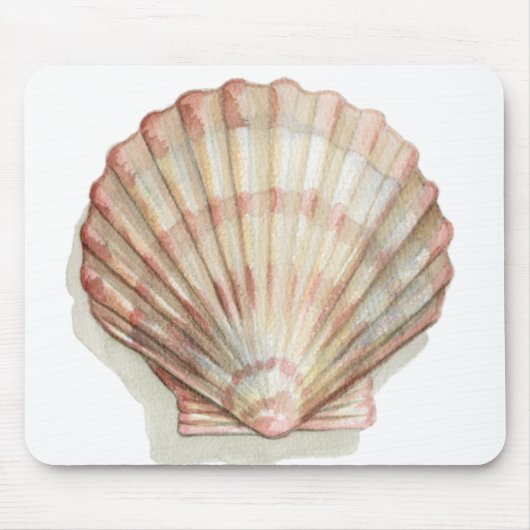Roze en Cream Seashell Muismat (Voorkant)