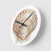 Roze en Cream Seashell Ronde Klok (Hoek)