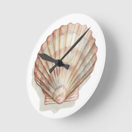 Roze en Cream Seashell Ronde Klok (Hoek)