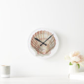 Roze en Cream Seashell Ronde Klok (Huis)