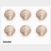 Roze en Cream Seashell Ronde Sticker (Vel)