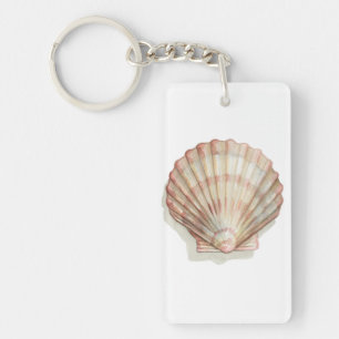 Roze en Cream Seashell Sleutelhanger