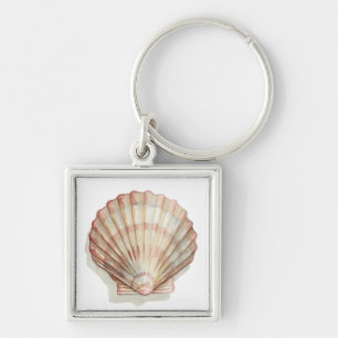 Roze en Cream Seashell Sleutelhanger